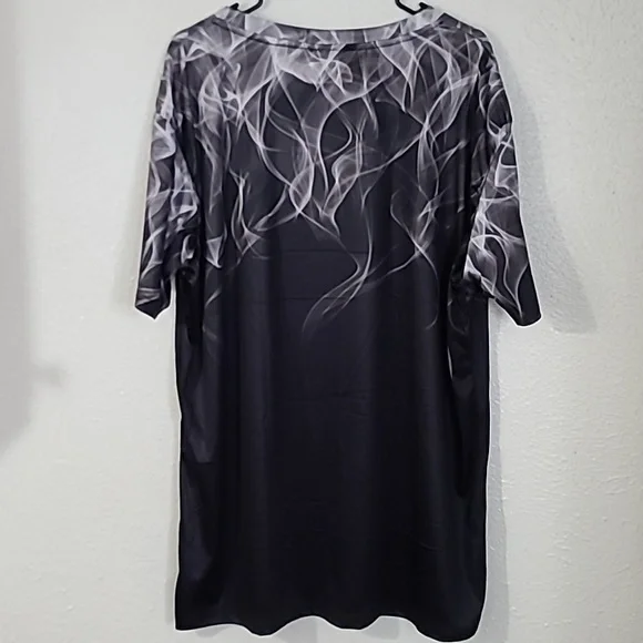 Grey Flame Smoke Luxury Graphic Mens Tee Shirt Dri Fit Tshirt Size 2XL - Picture 14 of 15